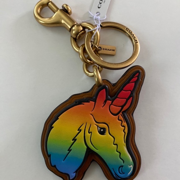 Coach Unicorn Pride Rainbow Keychain NWT🦄 - Picture 2 of 5
